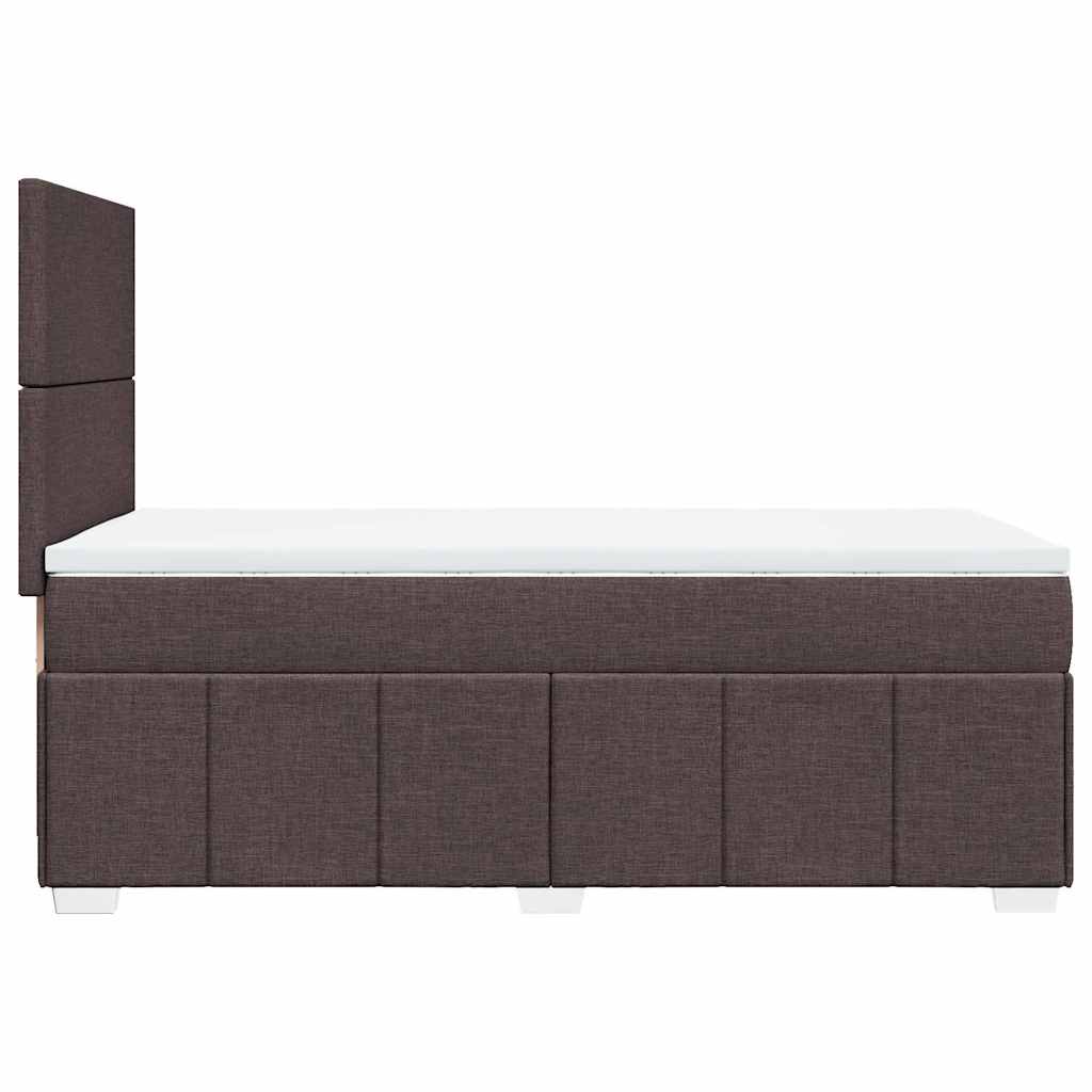 Giroletto a Molle con Materasso Marrone Scuro 90x200 cm Tessuto
