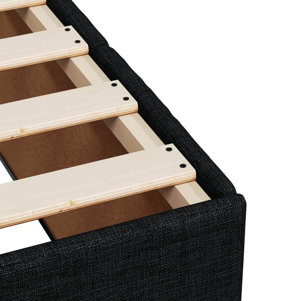 Giroletto a Molle con Materasso Nero 90x200 cm in Tessuto