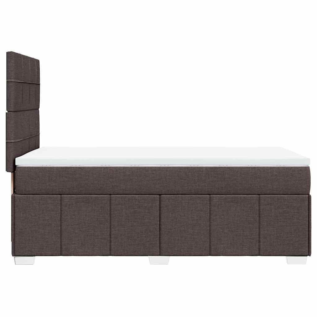 Giroletto a Molle con Materasso Marrone Scuro 90x200 cm Tessuto