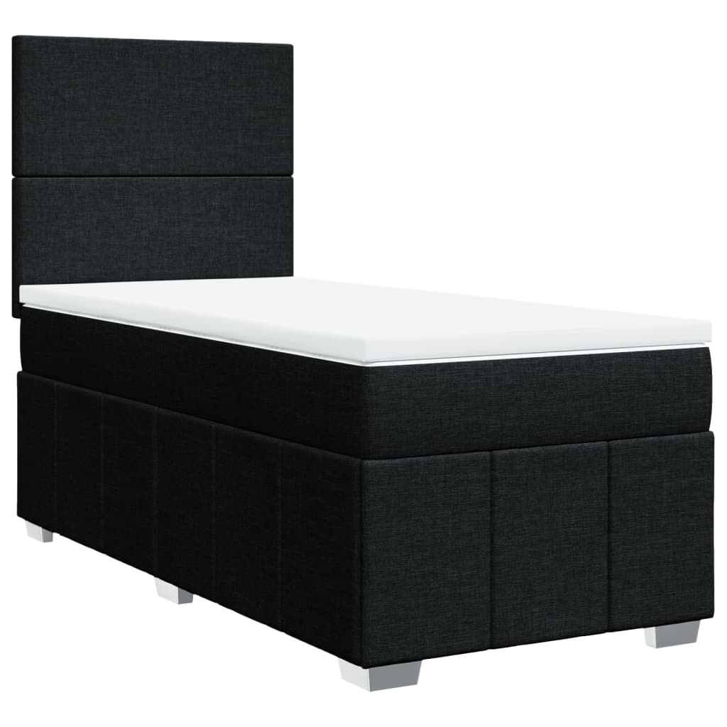 Giroletto a Molle con Materasso Nero 100x200 cm in Tessuto
