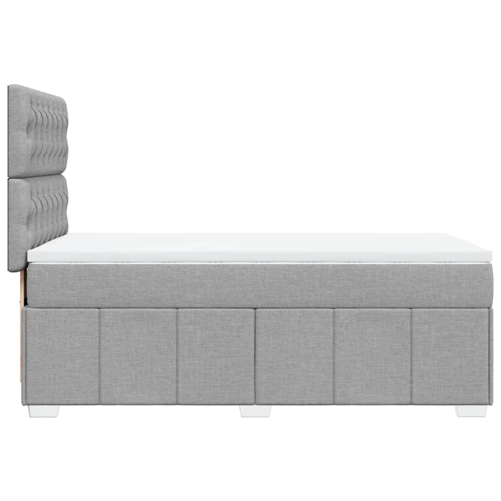 Giroletto a Molle con Materasso Grigio Chiaro100x200 cm Tessuto