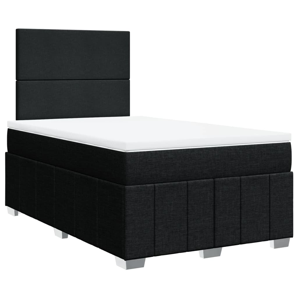 Giroletto a Molle con Materasso Nero 120x190 cm in Tessuto