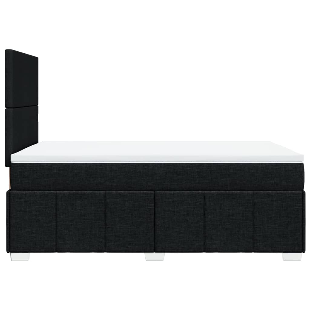 Giroletto a Molle con Materasso Nero 120x190 cm in Tessuto