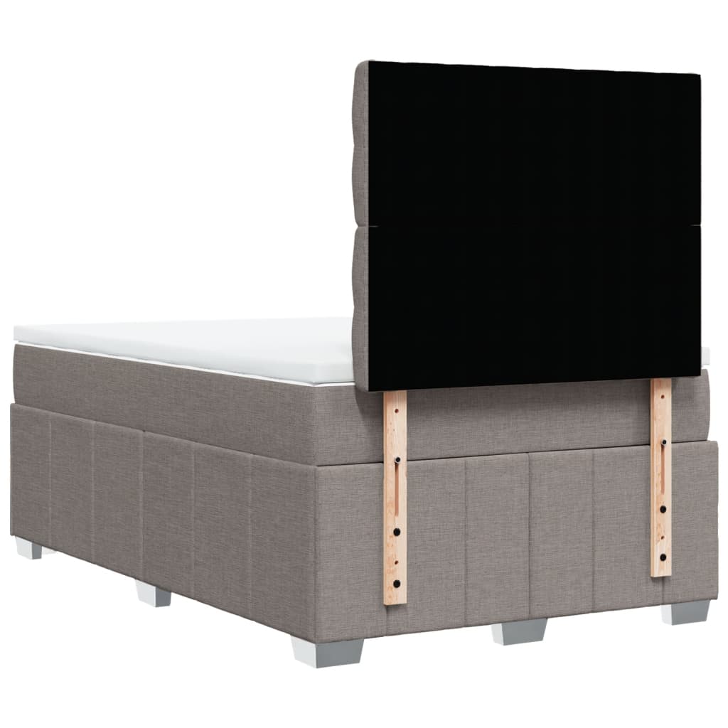 Giroletto a Molle con Materasso Tortora 120x190 cm in Tessuto