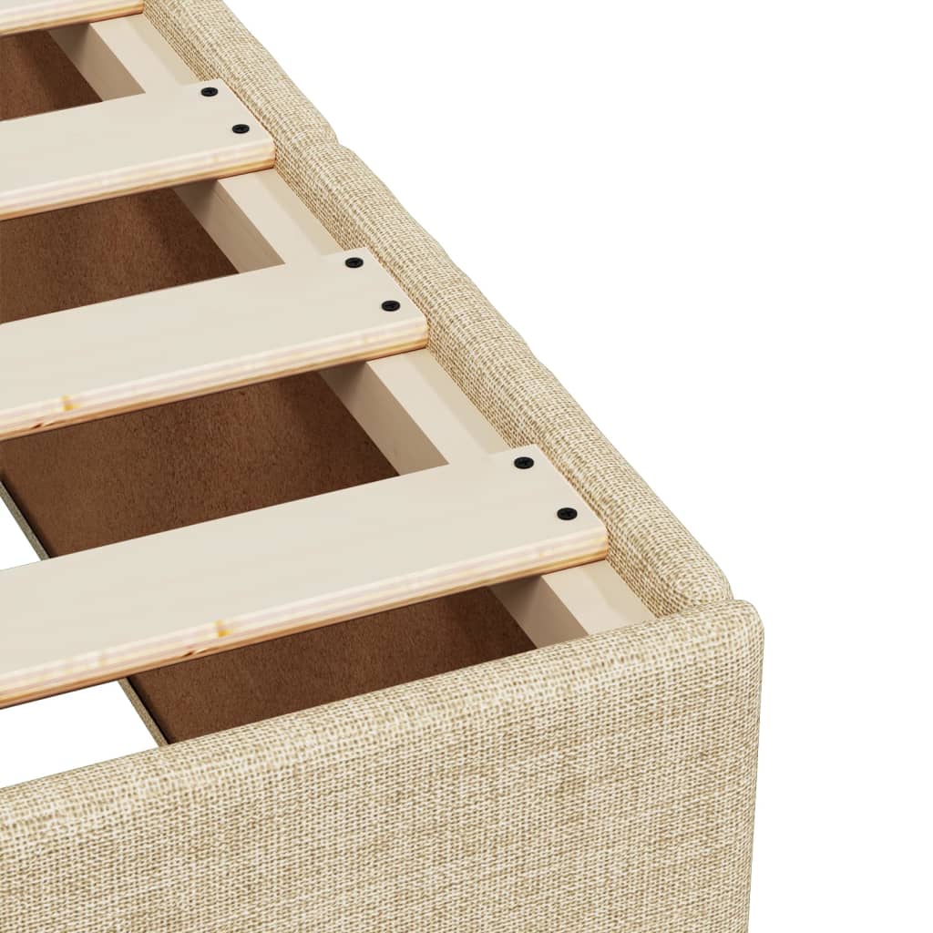 Giroletto a Molle con Materasso Crema 120x190 cm in Tessuto - homemem39