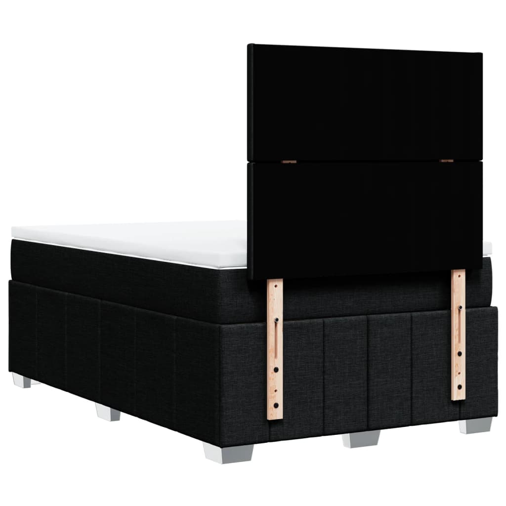 Giroletto a Molle con Materasso Nero 120x200 cm in Tessuto