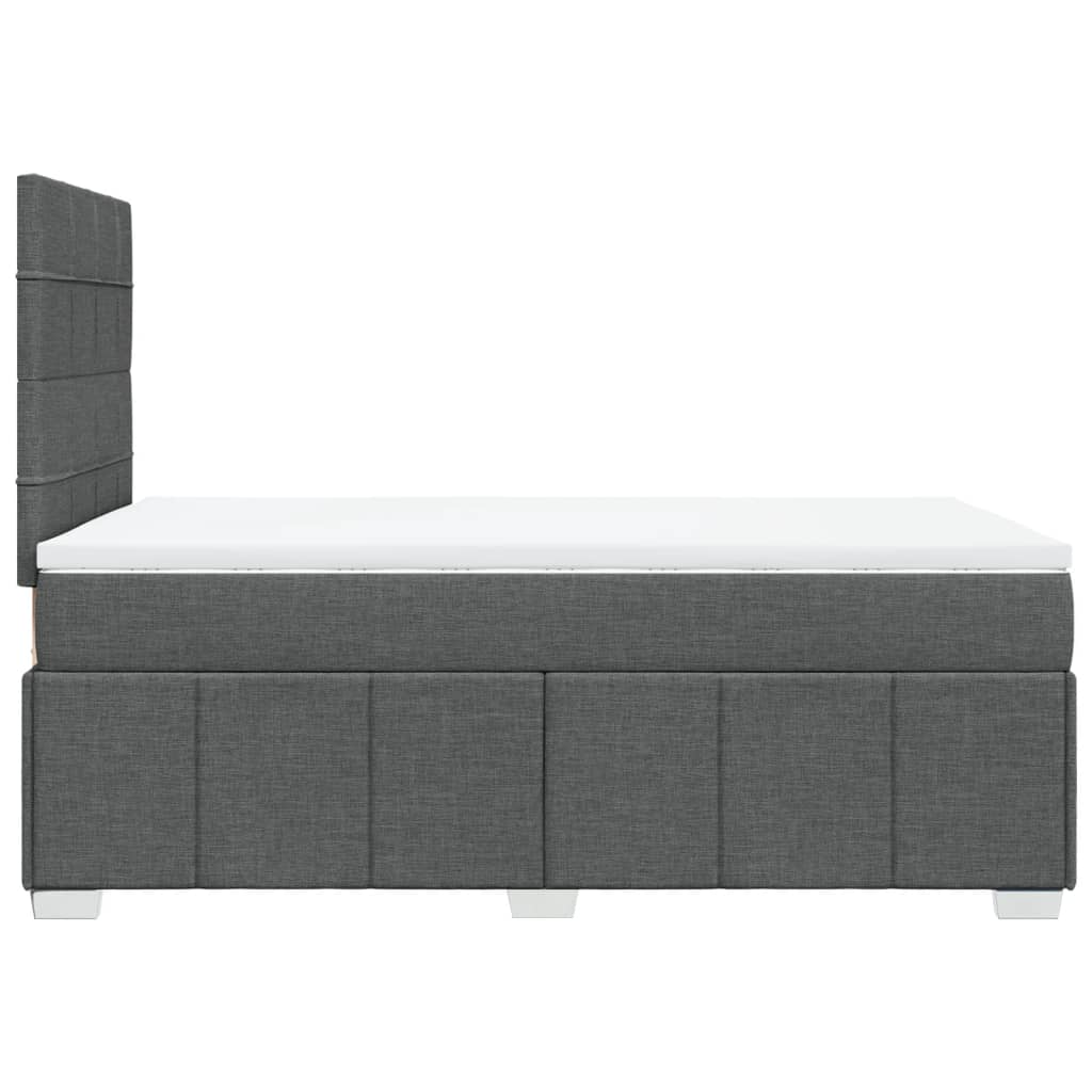 Giroletto a Molle con Materasso Grigio Scuro 120x200 cm Tessuto