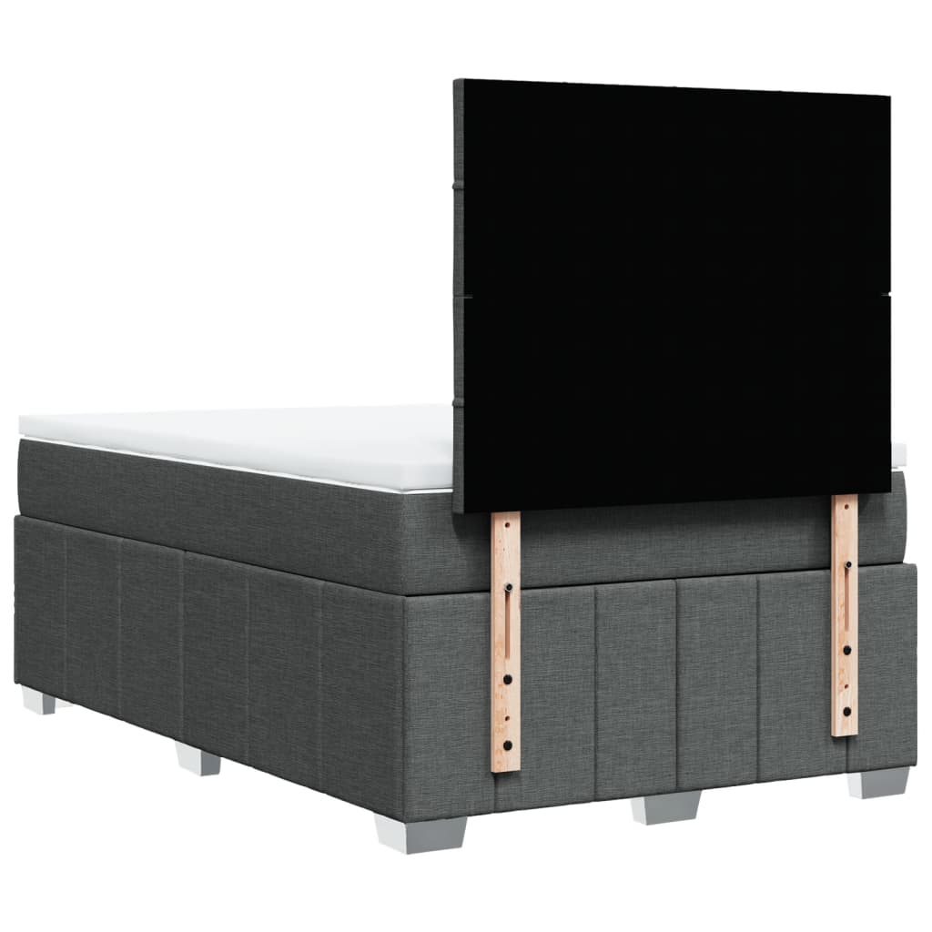 Giroletto a Molle con Materasso Grigio Scuro 120x200 cm Tessuto
