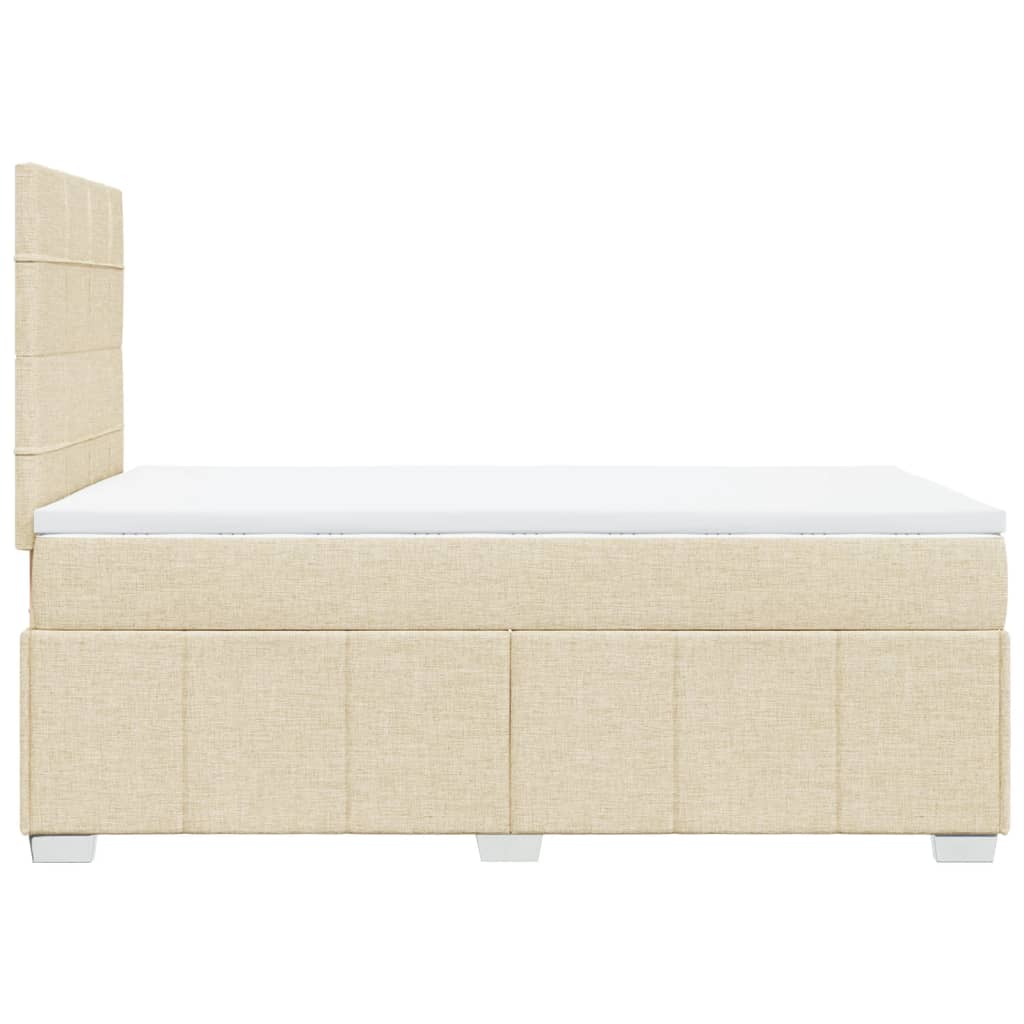 Giroletto a Molle con Materasso Crema 120x200 cm in Tessuto