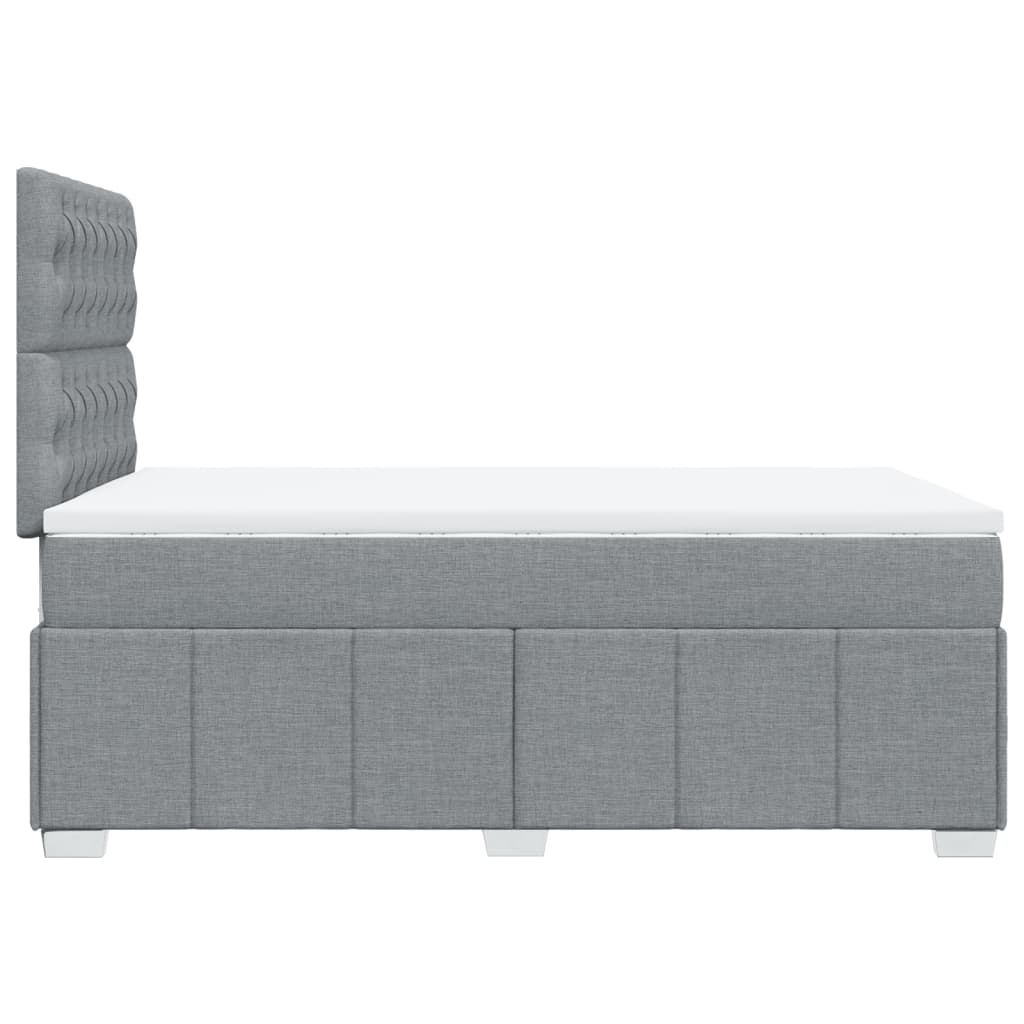 Giroletto a Molle con Materasso Grigio Chiaro 120x200cm Tessuto