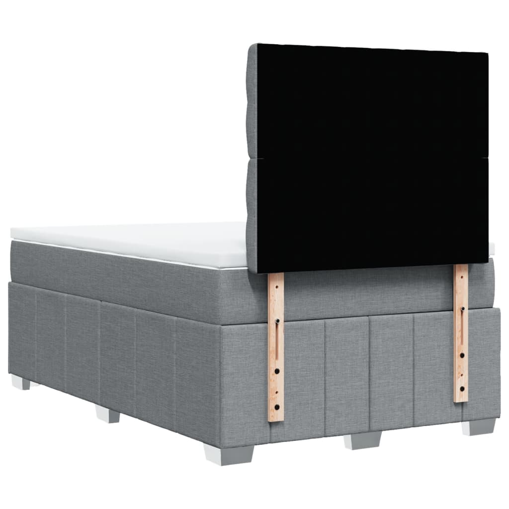 Giroletto a Molle con Materasso Grigio Chiaro 120x200cm Tessuto