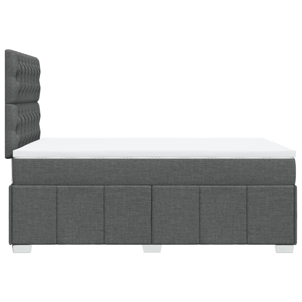 Giroletto a Molle con Materasso Grigio Scuro 120x200 cm Tessuto