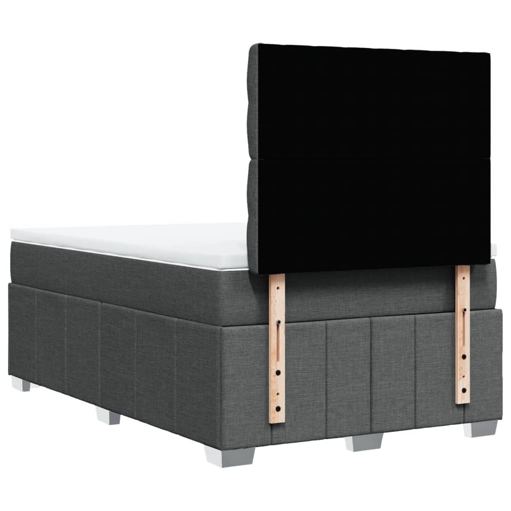 Giroletto a Molle con Materasso Grigio Scuro 120x200 cm Tessuto