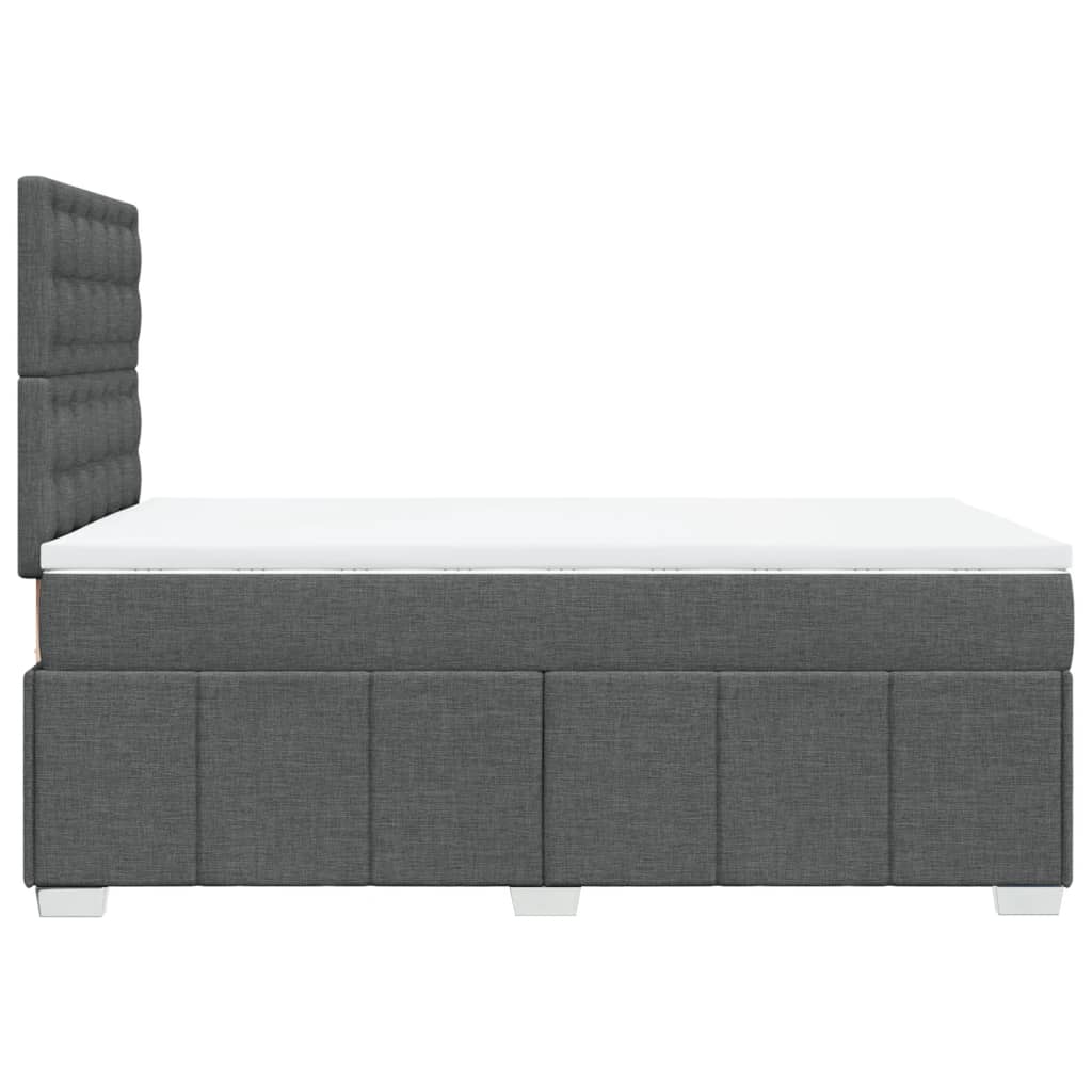 Giroletto a Molle con Materasso Grigio Scuro 120x200 cm Tessuto