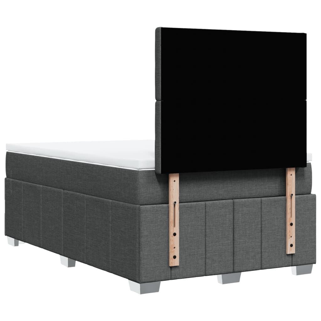 Giroletto a Molle con Materasso Grigio Scuro 120x200 cm Tessuto