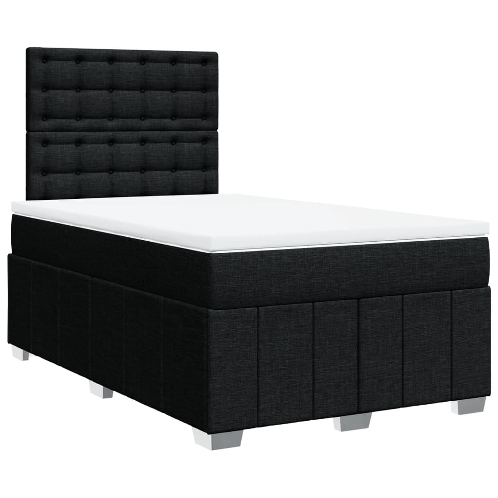 Giroletto a Molle con Materasso Nero 120x200 cm in Tessuto