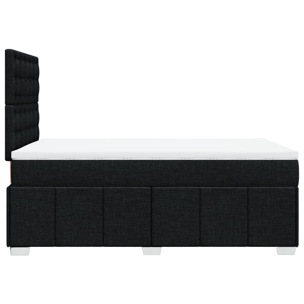 Giroletto a Molle con Materasso Nero 120x200 cm in Tessuto