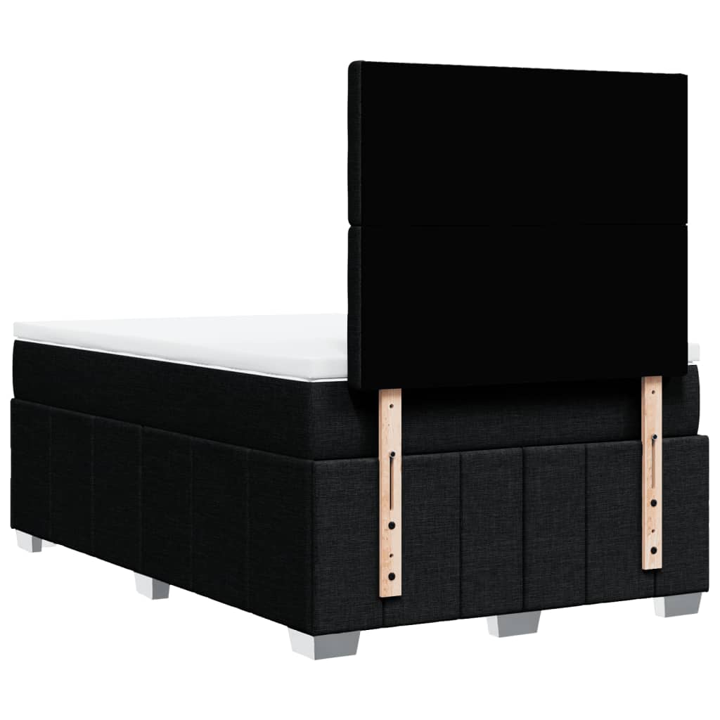 Giroletto a Molle con Materasso Nero 120x200 cm in Tessuto
