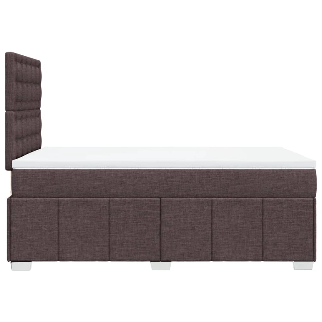 Giroletto a Molle con Materasso Marrone Scuro 120x200cm Tessuto