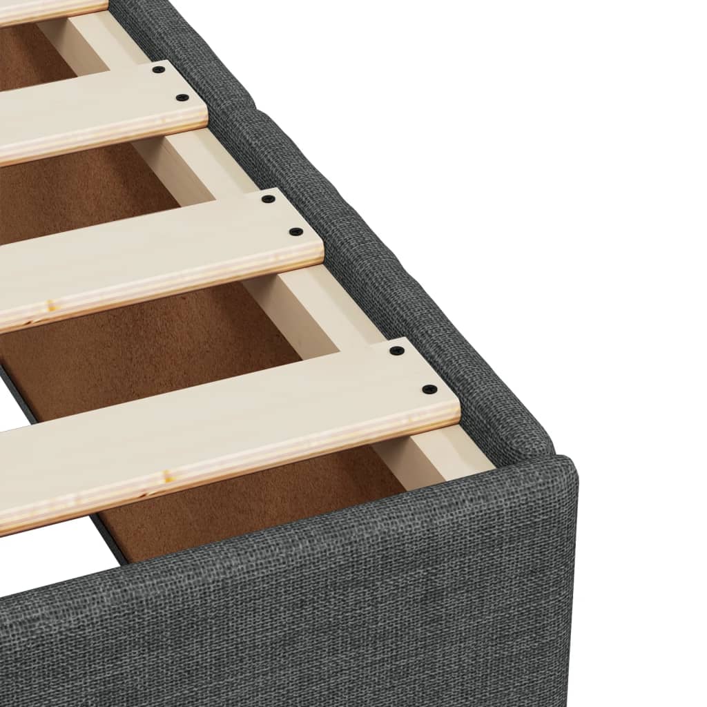 Giroletto a Molle con Materasso Grigio Scuro 140x190 cm Tessuto