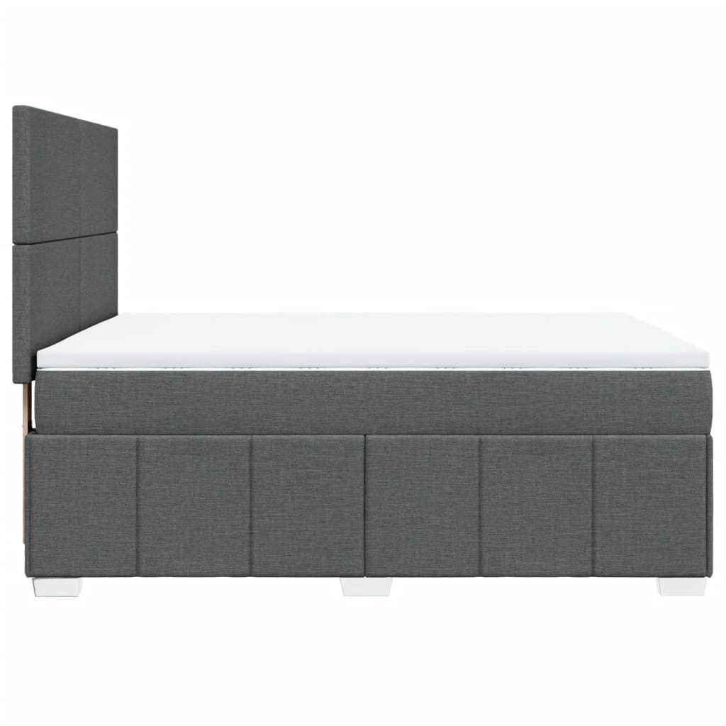 Giroletto a Molle con Materasso Grigio Scuro 140x200cm Tessuto
