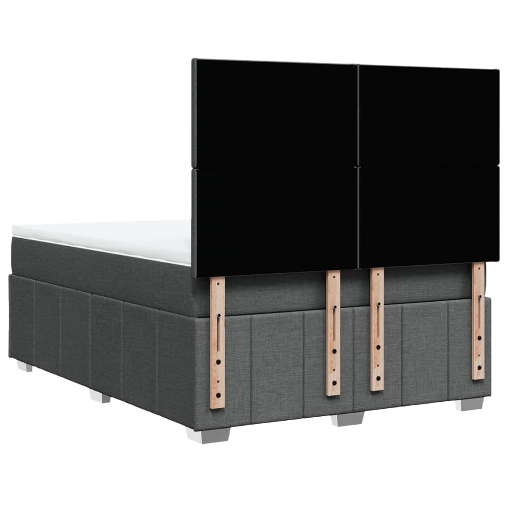 Giroletto a Molle con Materasso Grigio Scuro 140x200cm Tessuto