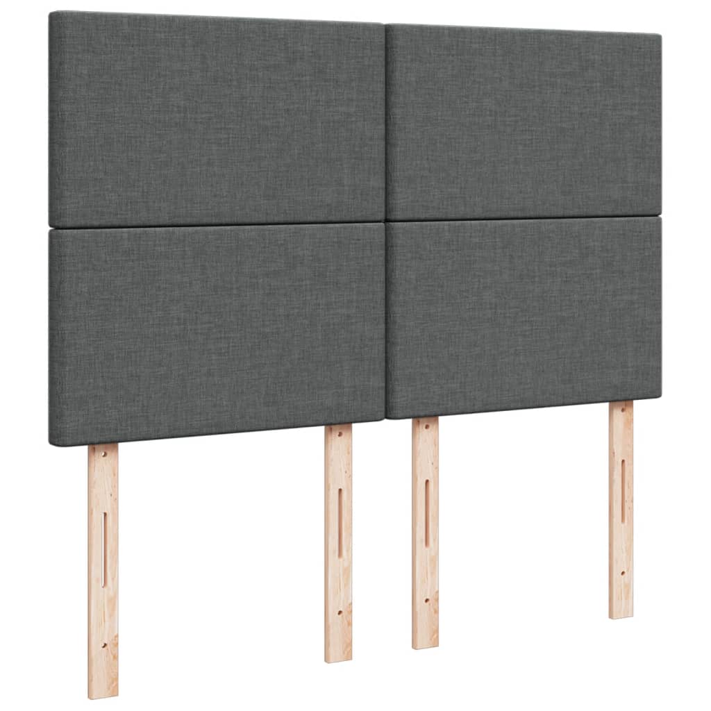 Giroletto a Molle con Materasso Grigio Scuro 140x200cm Tessuto