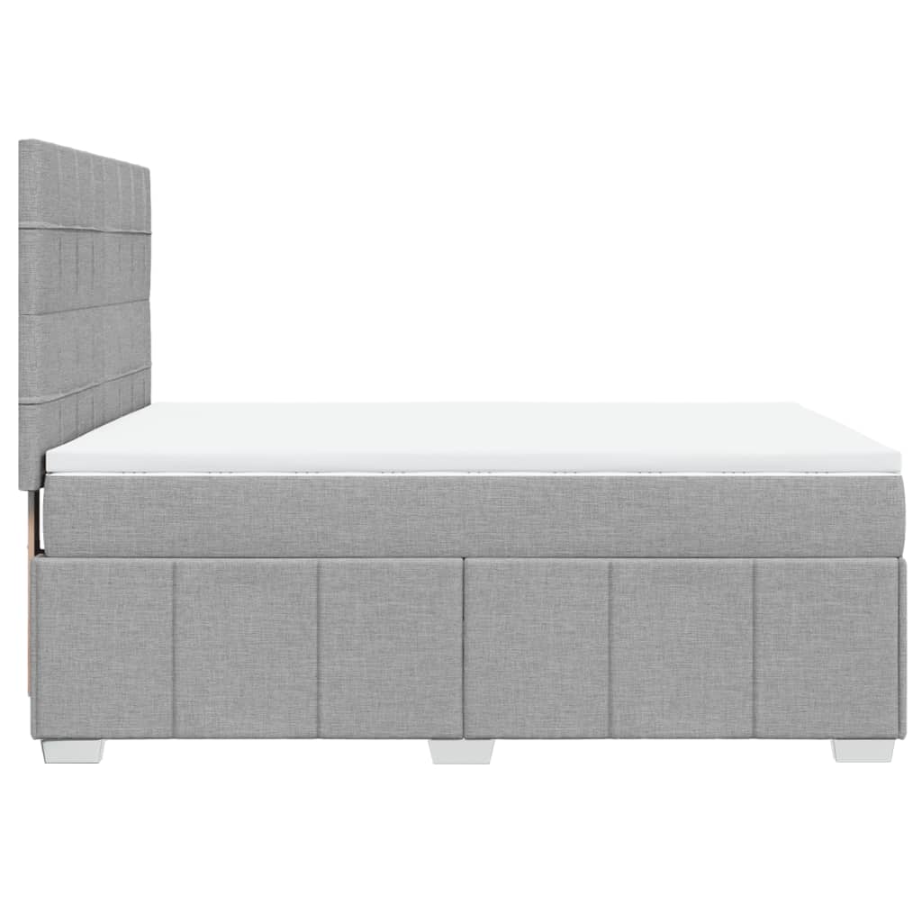 Giroletto a Molle con Materasso Grigio Chiaro 140x200cm Tessuto