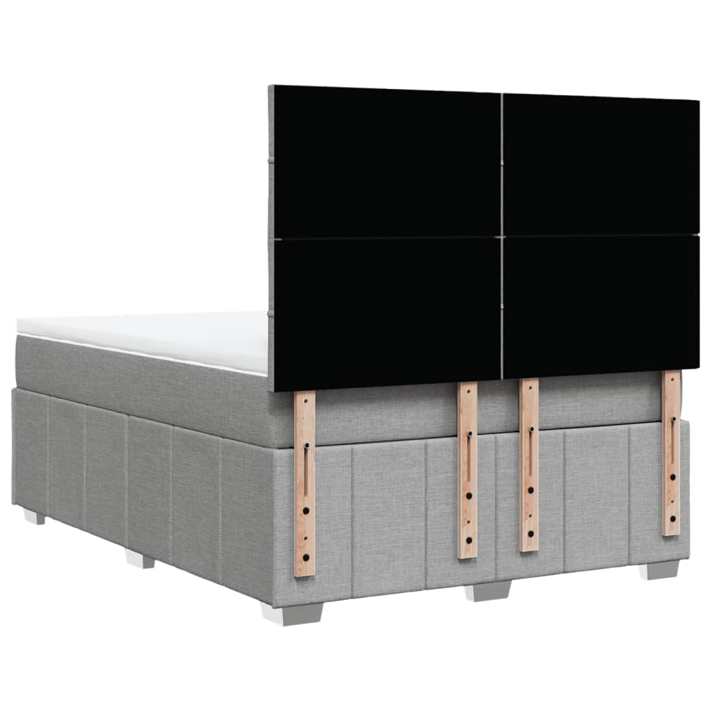 Giroletto a Molle con Materasso Grigio Chiaro 140x200cm Tessuto