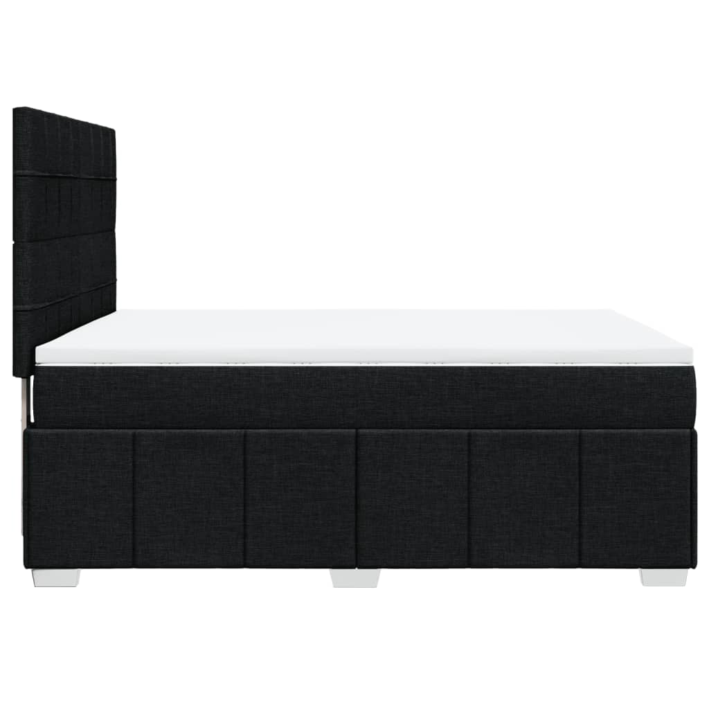 Giroletto a Molle con Materasso Nero 140x200 cm in Tessuto