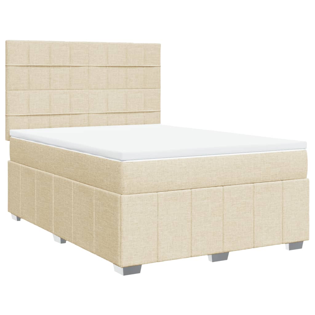 Giroletto a Molle con Materasso Crema 140x200 cm in Tessuto