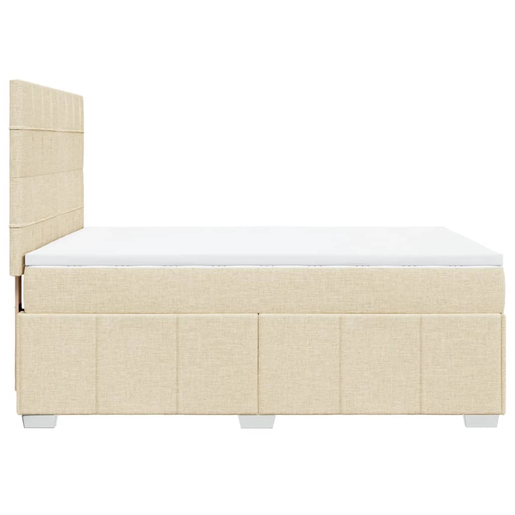 Giroletto a Molle con Materasso Crema 140x200 cm in Tessuto