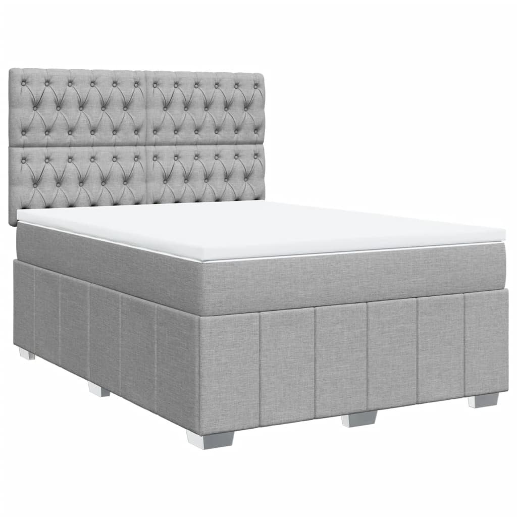 Giroletto a Molle con Materasso Grigio Chiaro 140x200cm Tessuto