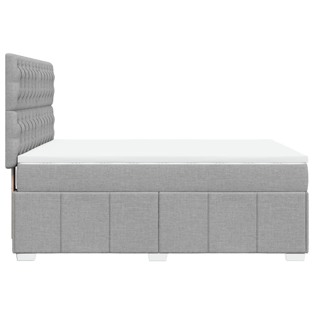 Giroletto a Molle con Materasso Grigio Chiaro 140x200cm Tessuto