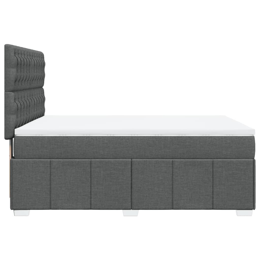 Giroletto a Molle con Materasso Grigio Scuro 140x200cm Tessuto