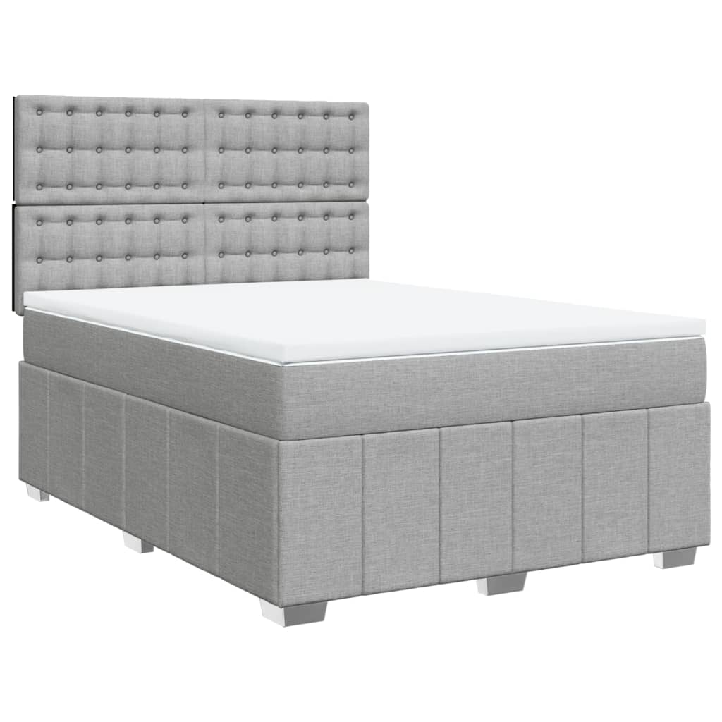 Giroletto a Molle con Materasso Grigio Chiaro 140x200cm Tessuto