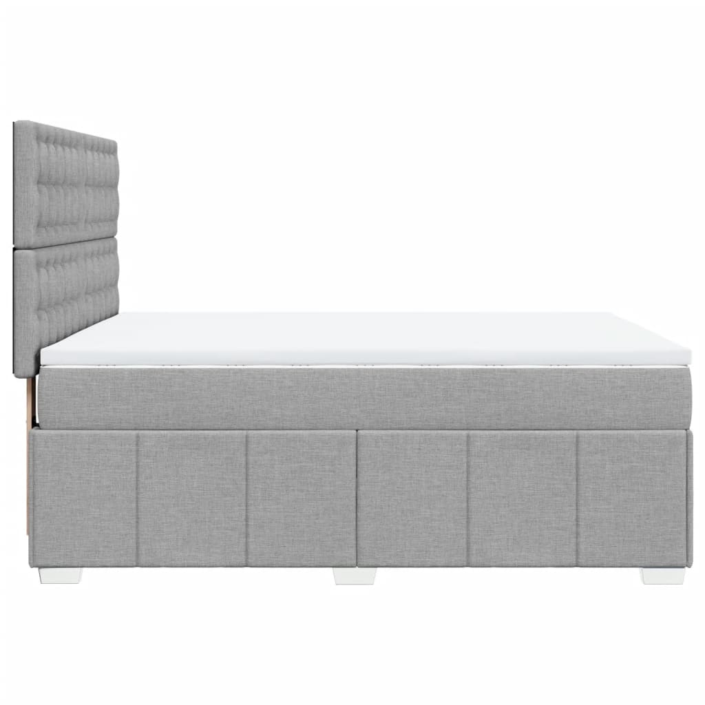 Giroletto a Molle con Materasso Grigio Chiaro 140x200cm Tessuto