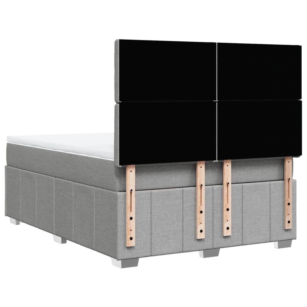Giroletto a Molle con Materasso Grigio Chiaro 140x200cm Tessuto