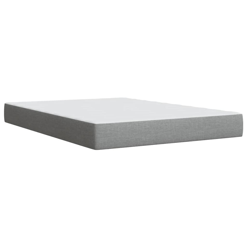 Giroletto a Molle con Materasso Grigio Chiaro 140x200cm Tessuto