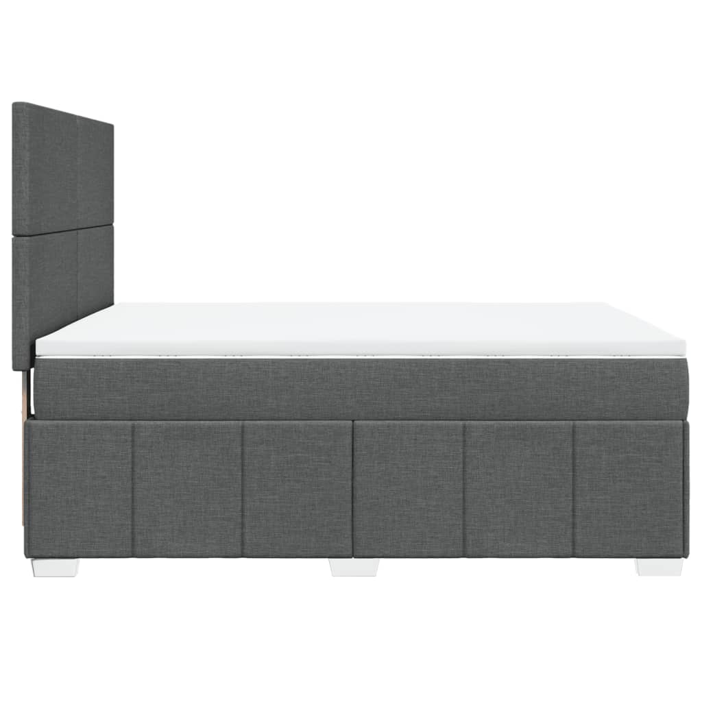 Giroletto a Molle con Materasso Grigio Scuro 160x200 cm Tessuto