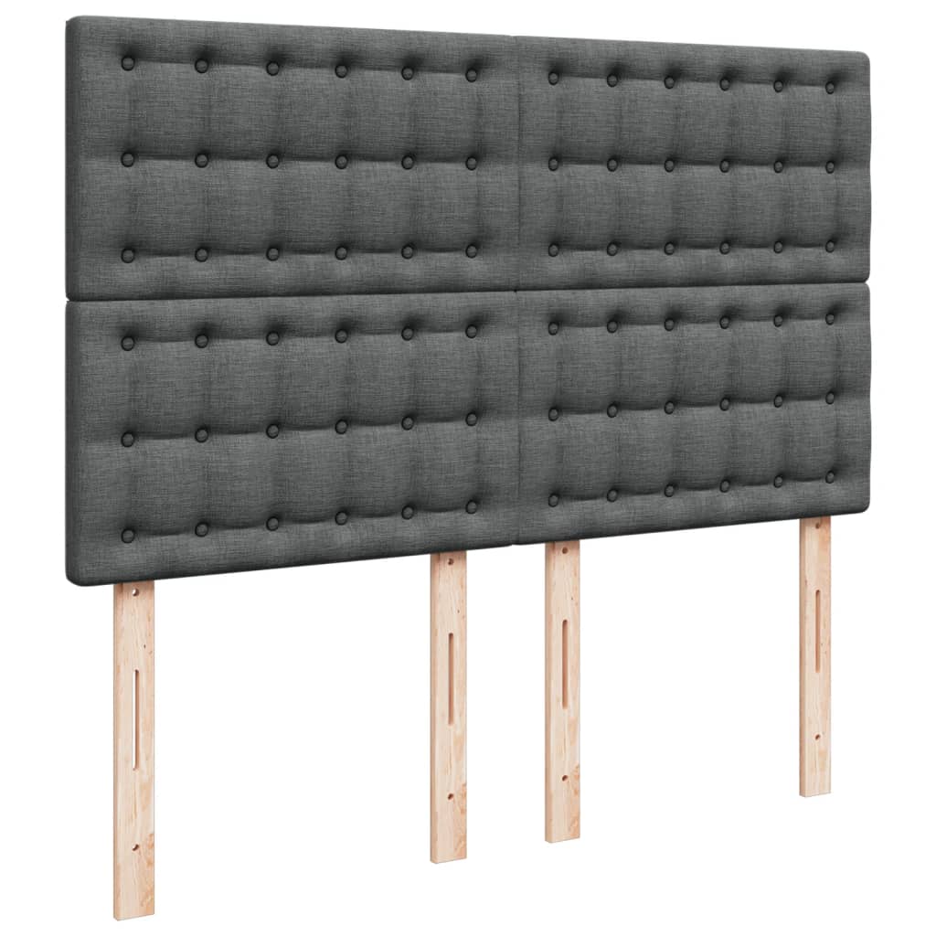 Giroletto a Molle con Materasso Grigio Scuro 160x200 cm Tessuto