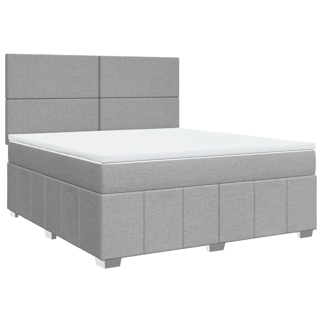 Giroletto a Molle con Materasso Grigio Chiaro180x200 cm Tessuto
