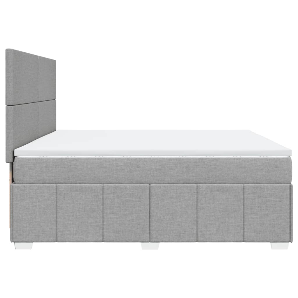 Giroletto a Molle con Materasso Grigio Chiaro180x200 cm Tessuto