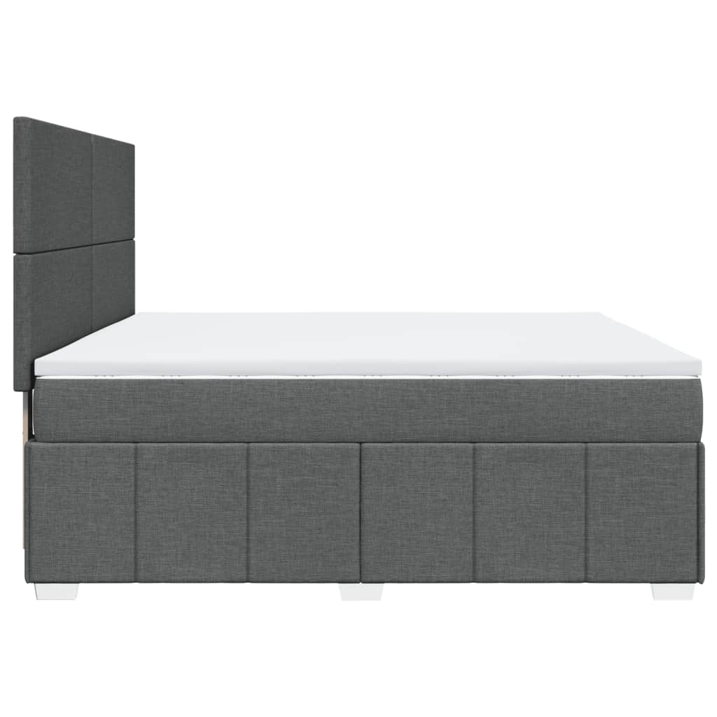 Giroletto a Molle con Materasso Grigio Scuro 180x200 cm Tessuto