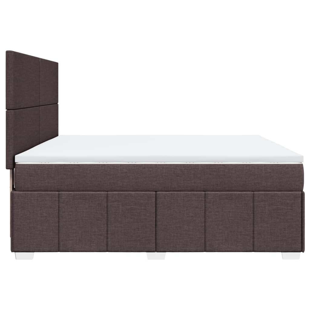 Giroletto a Molle con Materasso Marrone Scuro 180x200cm Tessuto