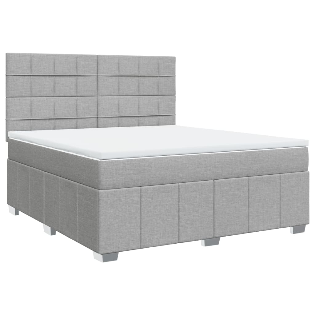 Giroletto a Molle con Materasso Grigio Chiaro180x200 cm Tessuto