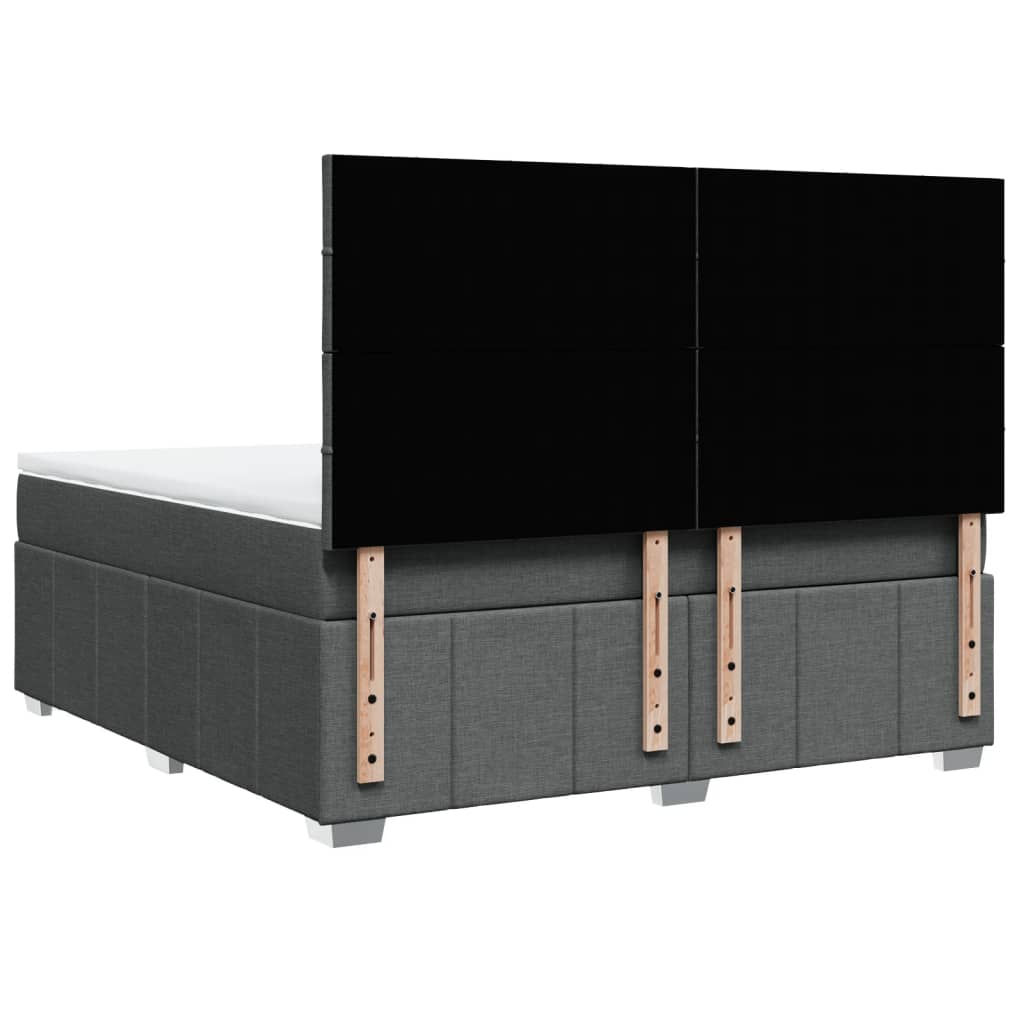 Giroletto a Molle con Materasso Grigio Scuro 180x200 cm Tessuto