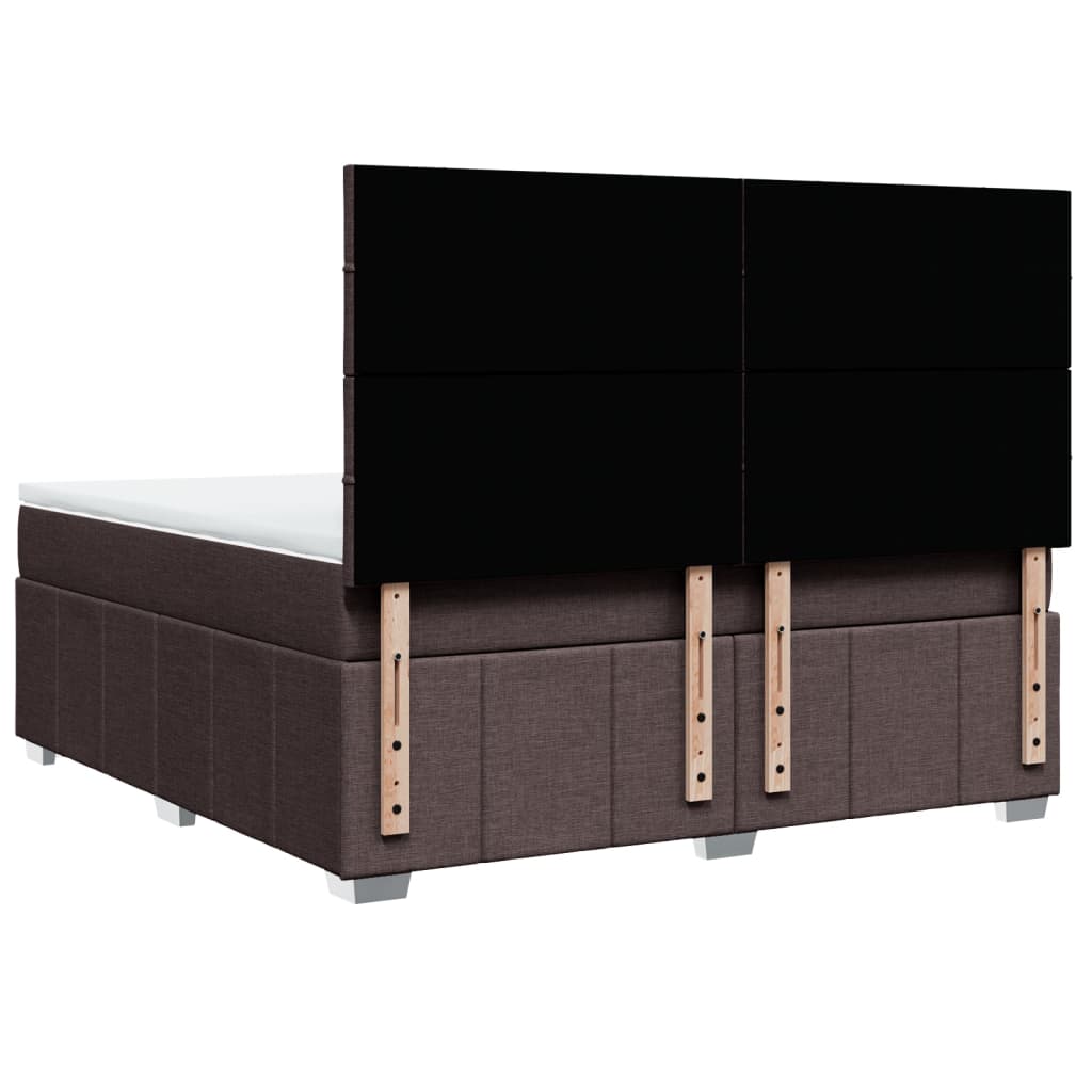 Giroletto a Molle con Materasso Marrone Scuro 180x200cm Tessuto