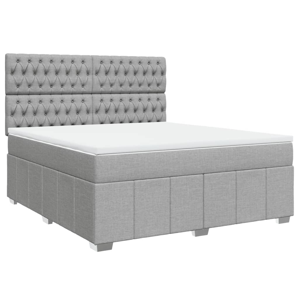 Giroletto a Molle con Materasso Grigio Chiaro180x200 cm Tessuto
