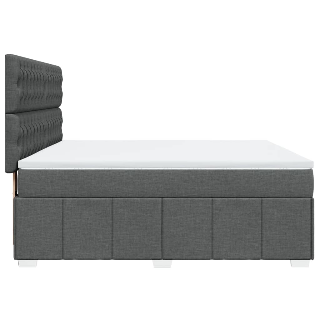 Giroletto a Molle con Materasso Grigio Scuro 180x200 cm Tessuto